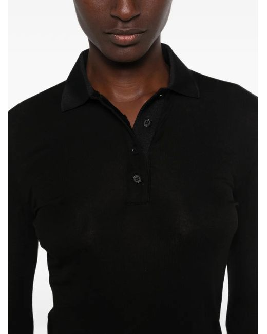 Entire studios Black Long-Sleeve Polo Shirt