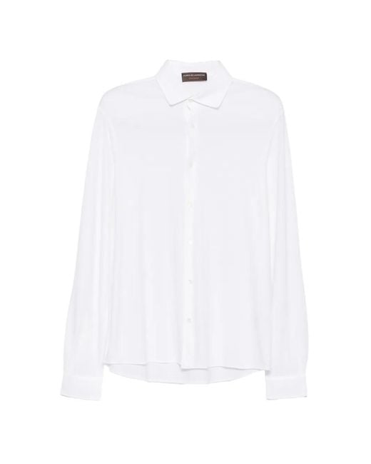 FILIPPO DE LAURENTIIS White Long-Sleeve Button-Up Shirt for men