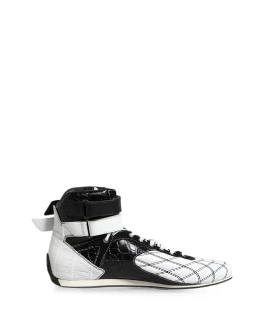 Dolce & Gabbana White Quilted Touch-Strap Sneakers for men