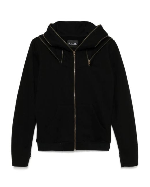 P.L.N. Black Long-Sleeve Hoodie for men