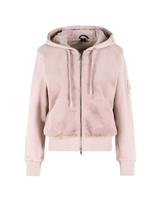 Moose Knuckles Pink Bunny Faux-Fur Hoodie