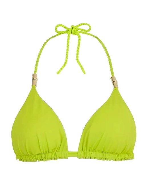 Heidi Klein Yellow Hacienda Reversible Triangle Bikini Top