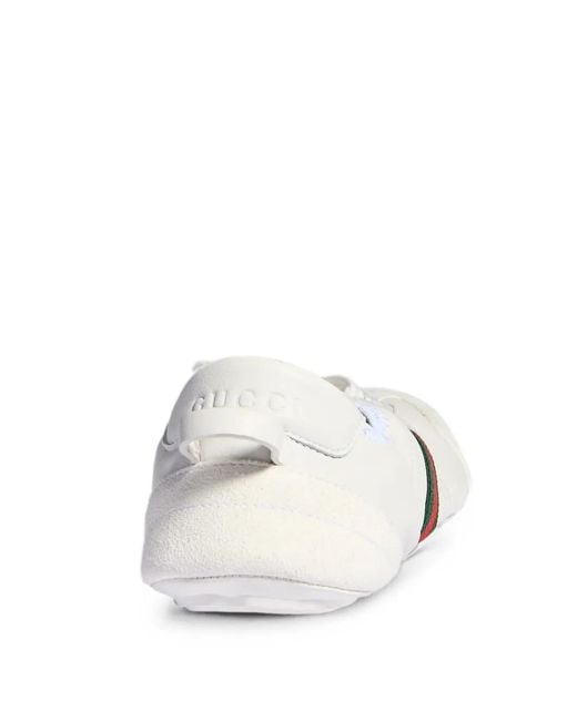 Gucci White Flex Leather Sneakers