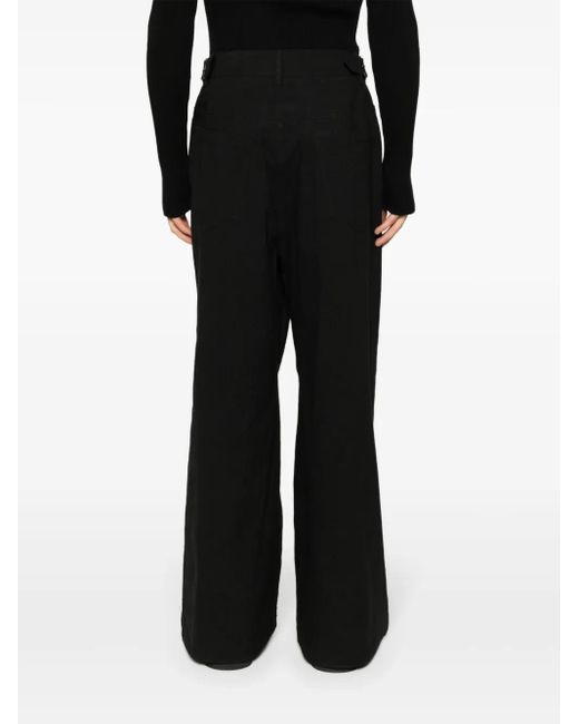 Juun.J Black Waist-Straps Wide-Leg Trousers for men