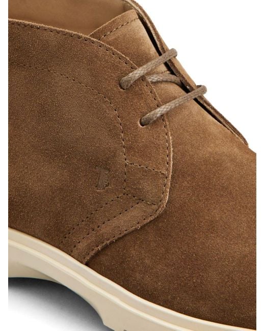Tod's Brown Chukka Suede Boots for men