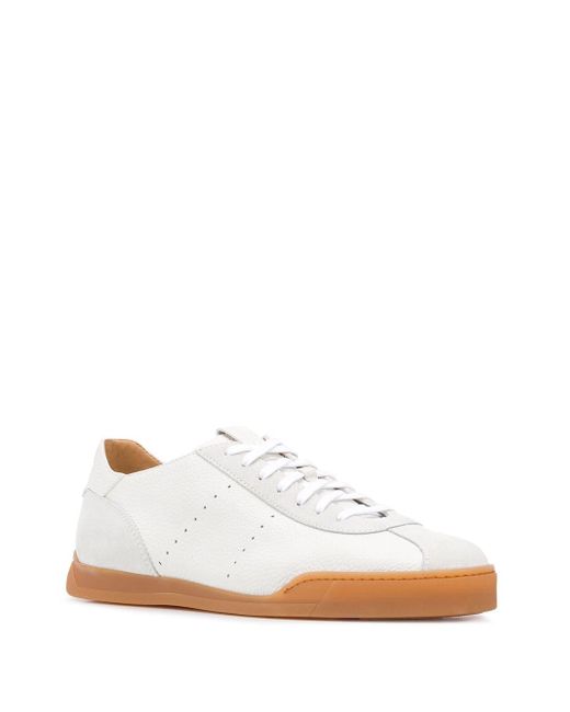 Santoni Leather Low-top Sneakers in White for Men - Lyst