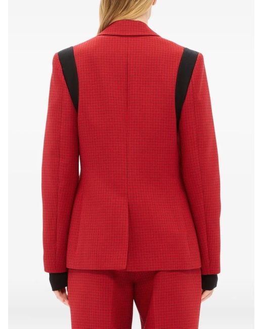 MSGM Panelled Blazer Red