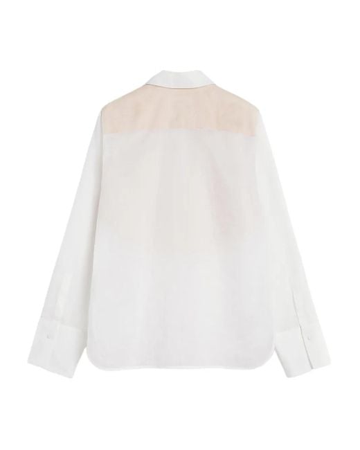 Jil Sander Tweekleurig Blouse in het White