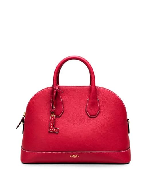 Lancel Red Sac Porté Épaule En Cuir