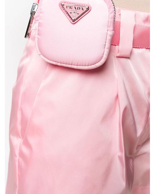 Prada Pink Pouch Belt Shorts