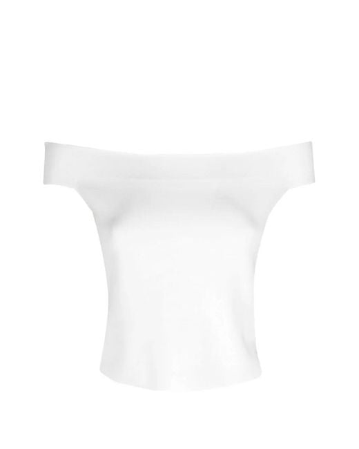 Jonathan Simkhai White Off-Shoulder Top