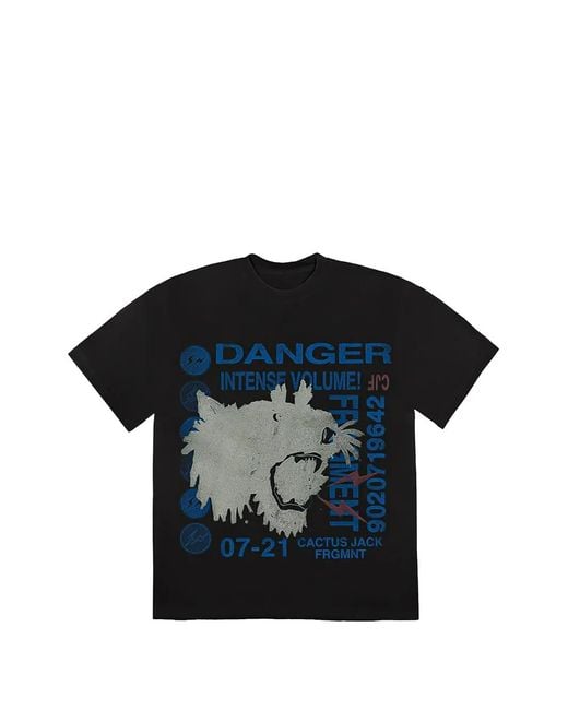 Travis Scott Black Cactus Jack Fragment-Print T-Shirt for men