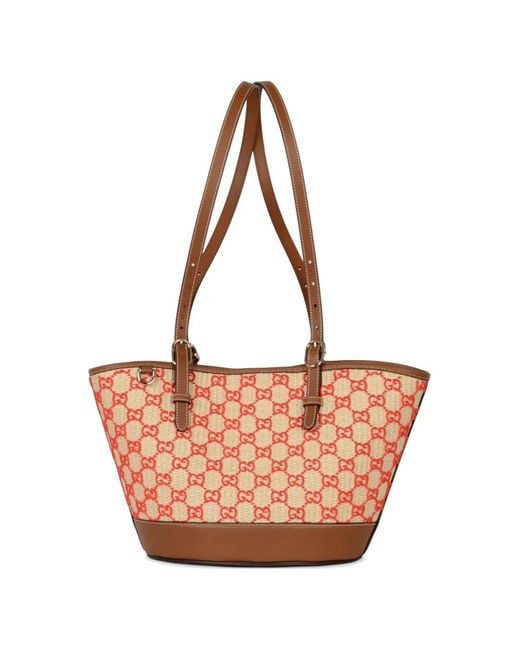 Gucci Pink Small Velvet Gg-Motif Tote Bag