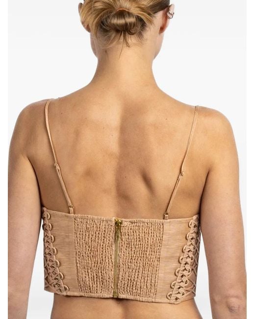 Zimmermann Natural Rebellion Beaded Crop Top