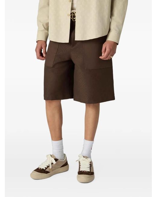 Casablanca White Monogram-Print Calf Suede-Panel Sneakers for men