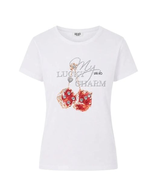 Liu Jo White T-Shirt À Imprimé Graphique