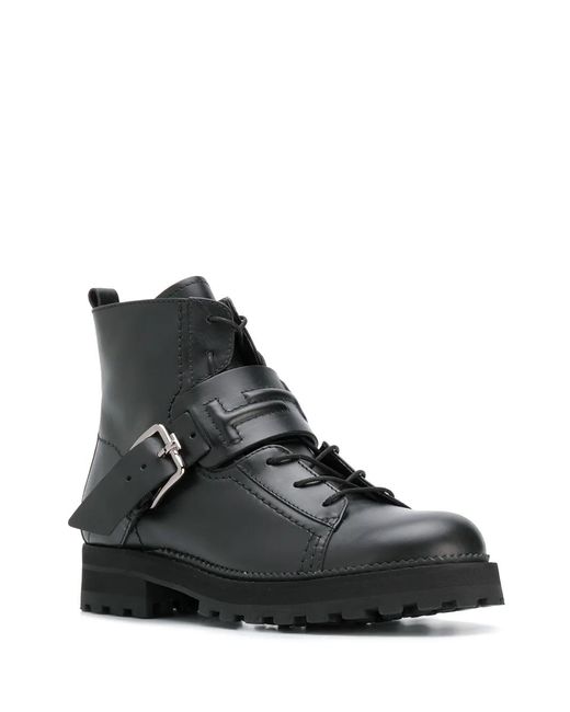 Tod's Black Buckled Strap Boots