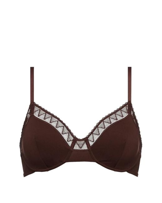 Eres Brown Softness Lace-Trim Bra