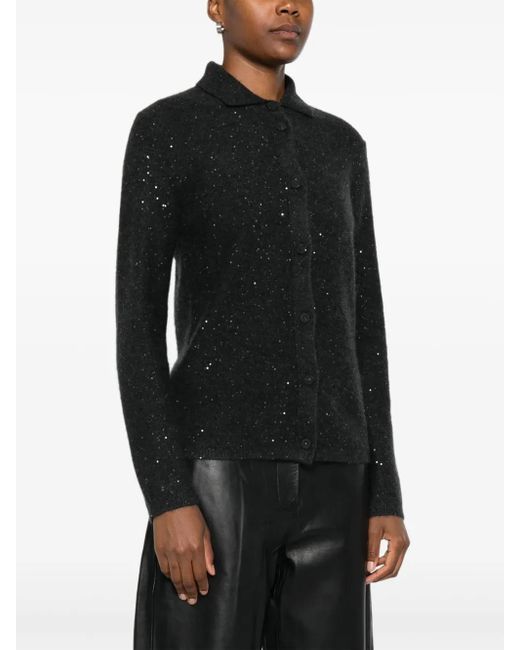 Fabiana Filippi Black Sequin-Embellished Cardigan