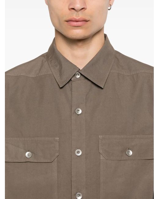 Rick Owens Brown Organic Cotton Poplin Shirt for men