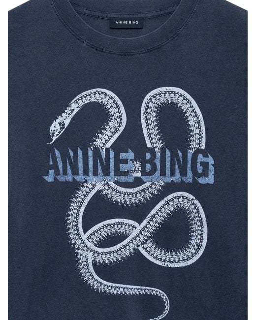 Anine Bing Blue Lili Tee Snake Washed