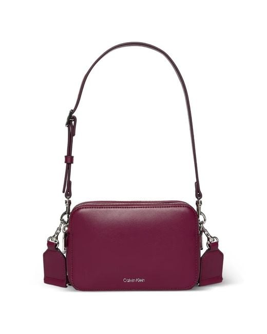 Calvin Klein Purple Zip Shoulder Bag