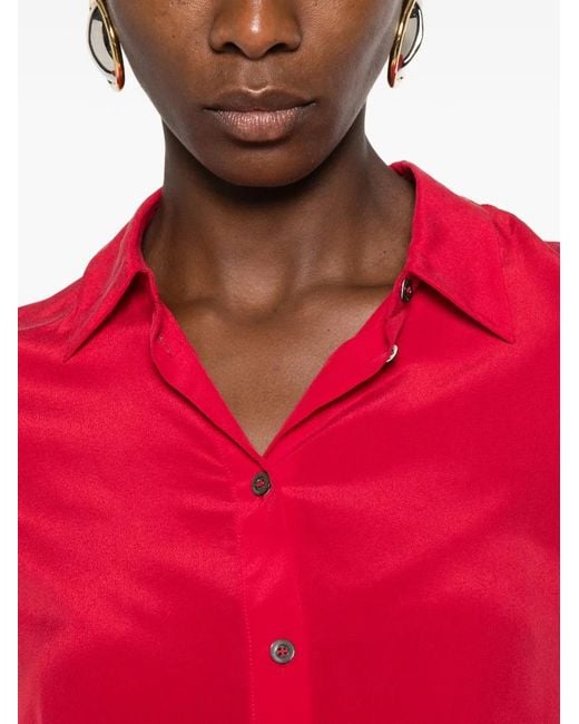 Pinko Red Chemise Crackers En Soie