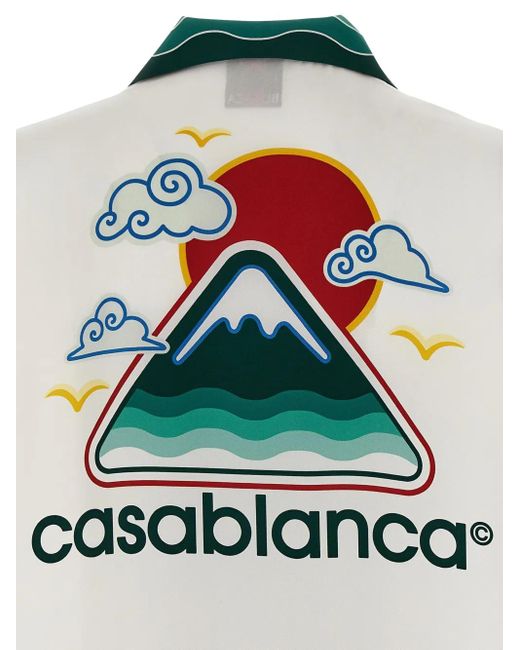 メンズ Casablanca Montagne Ondulée シルクシャツ Green