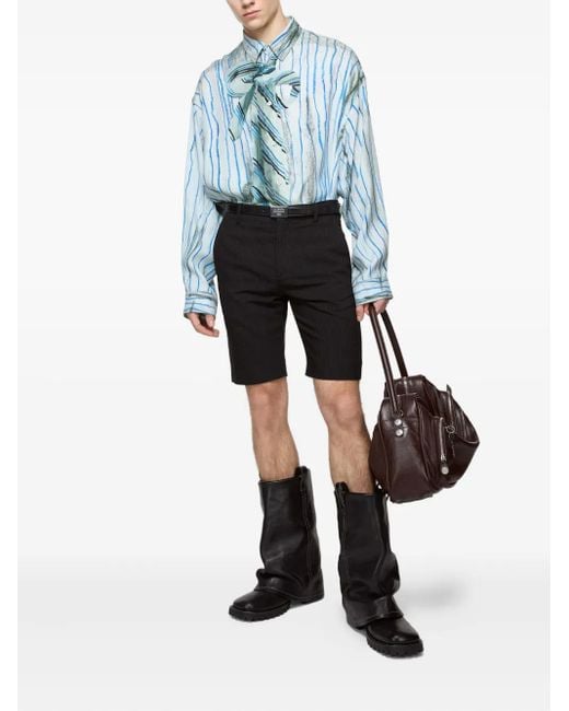 Acne Black Slouch Calf Leather Boots for men