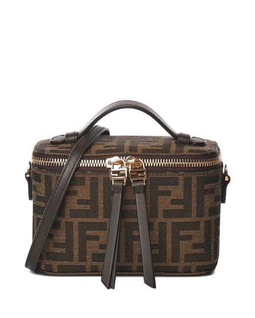 Fendi Vanity Schoudertas Met Ff-Patroon En Handgreep in het Brown