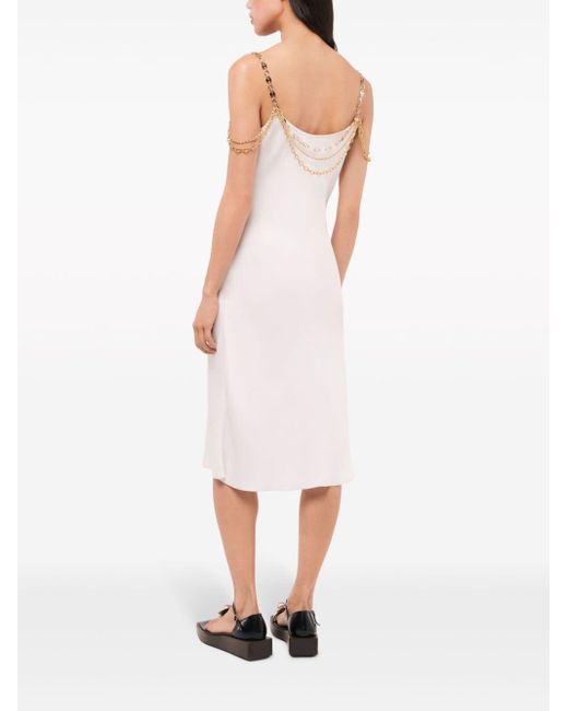 Rabanne White Chain-straps Silk Midi Dress
