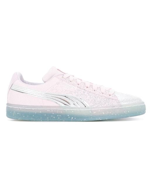 PUMA Glitter-finish Sneakers in Pink | Lyst