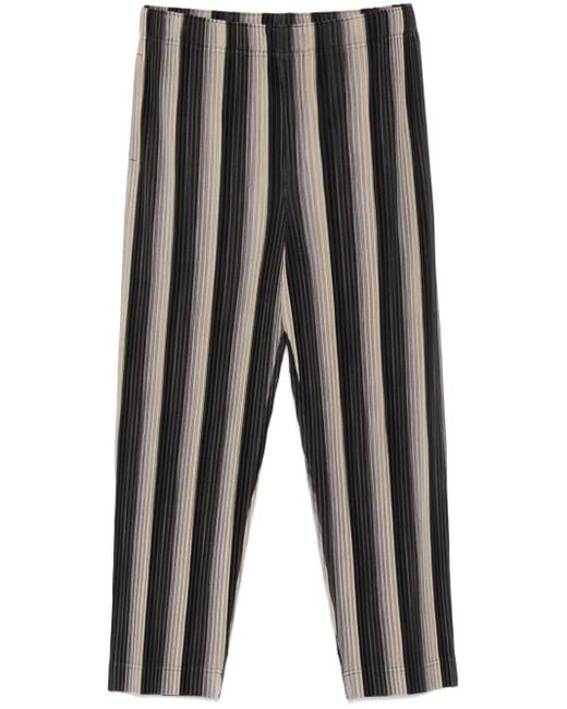 Homme Plissé Issey Miyake Gray Rb Stripes Trousers for men