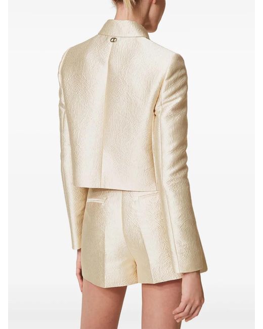 Twinset Natural Brocade Jacquard Shorts