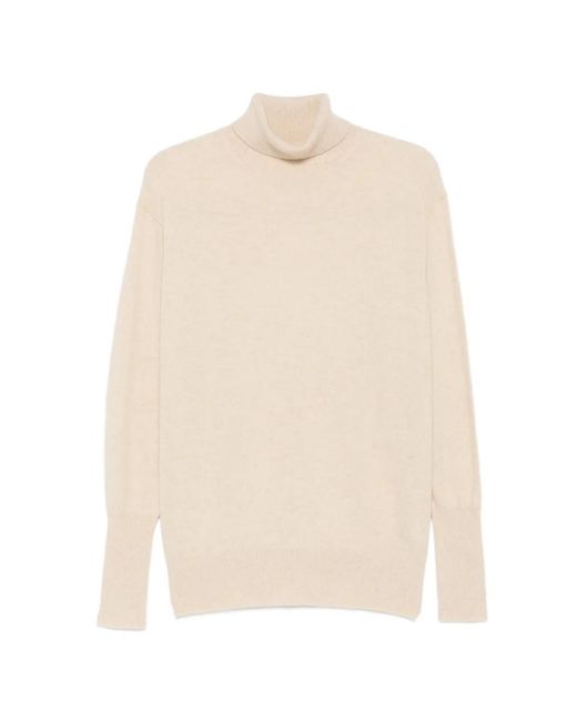 6397 White Roll-Neck Cashmere Sweater