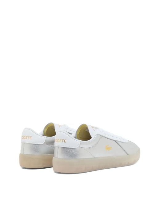 Lacoste メタリックレザー スニーカー White
