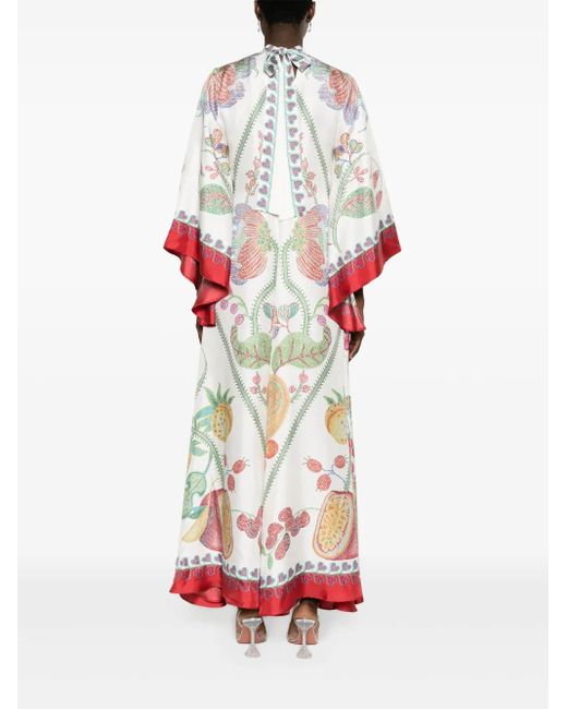 LaDoubleJ Magnifico Flower Placée プリント ドレス White