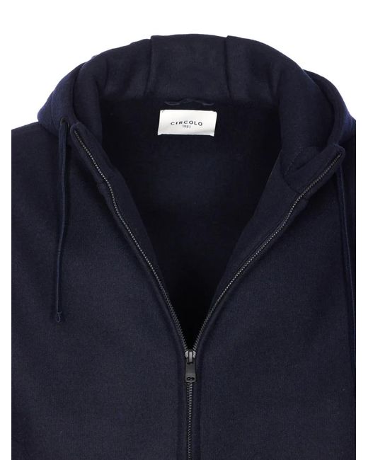 Circolo 1901 Blue Zip-Front Hoodie for men