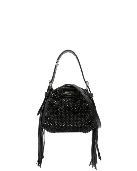 Borsa A Spalla Mini Con Strass di Maje in Black