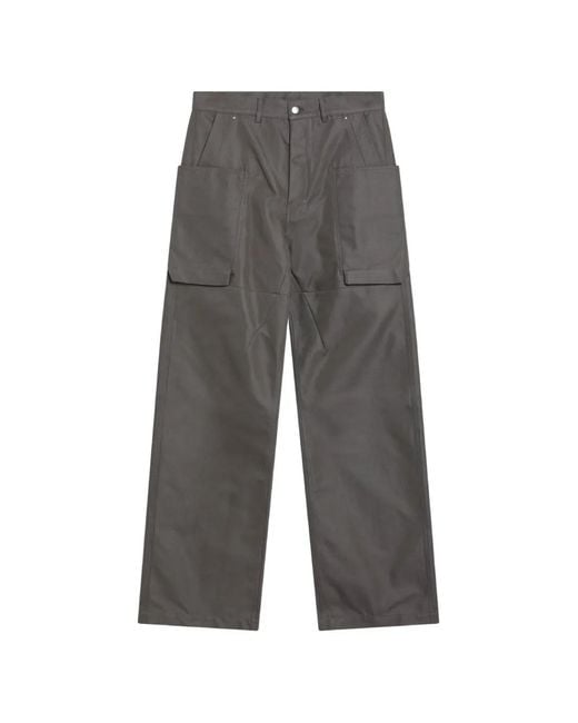 Rick Owens Gray Drkshdw Mid-Rise Cargo Trousers for men
