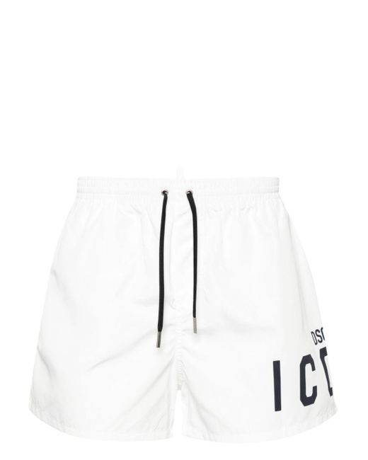 DSquared² White Logo-print Swim Shorts for men