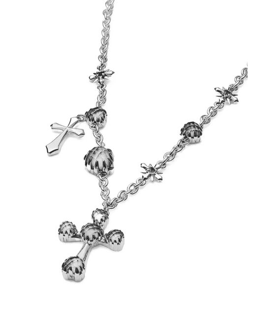 Stolen Girlfriends Club White Cross-Charm Necklace