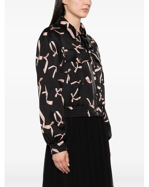 Pinko Black X Patrick Mcdowell Printed Bomber Jacket