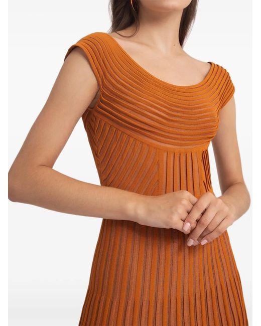 Gemy Maalouf Brown Off-Shoulder Midi Dress
