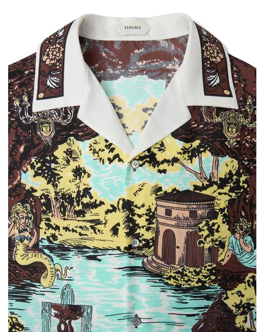 Camicia Slim di Versace in Green da Uomo