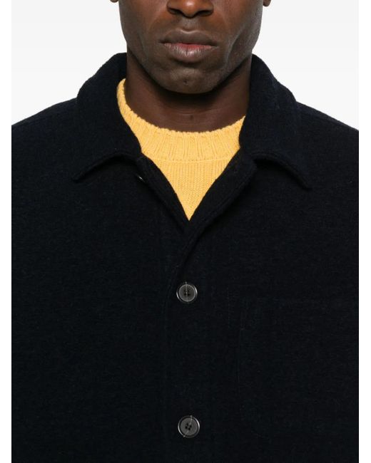 Universal Works Black Button-Front Shirt Jacket for men