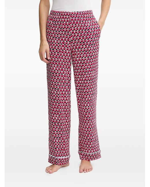 DKNY Red Heart-Print Pyjama Set
