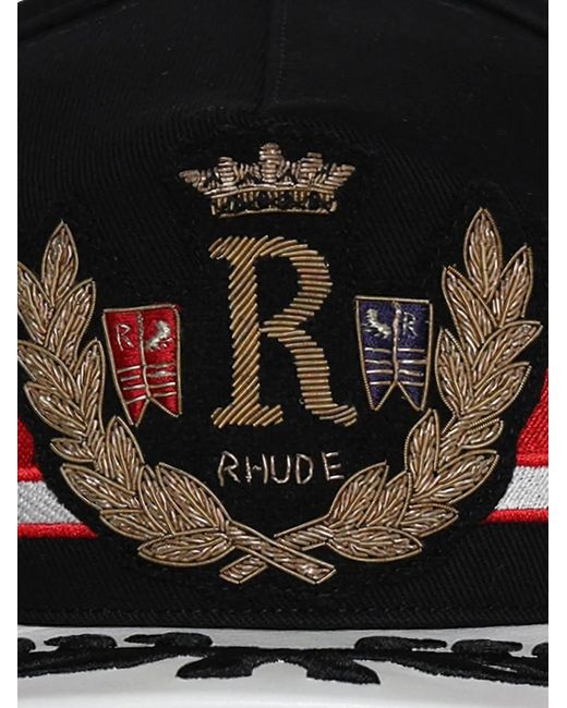 Rhude Black Captain's Crest Cap for men