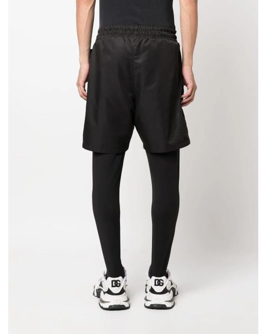 Philipp Plein Black Layered Running Shorts for men