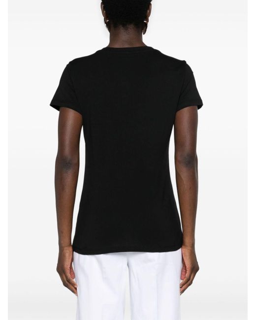 Liu Jo Black Logo-appliqué Cotton T-shirt